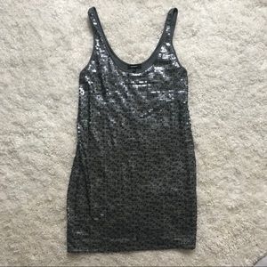 Express silver sequin dress
